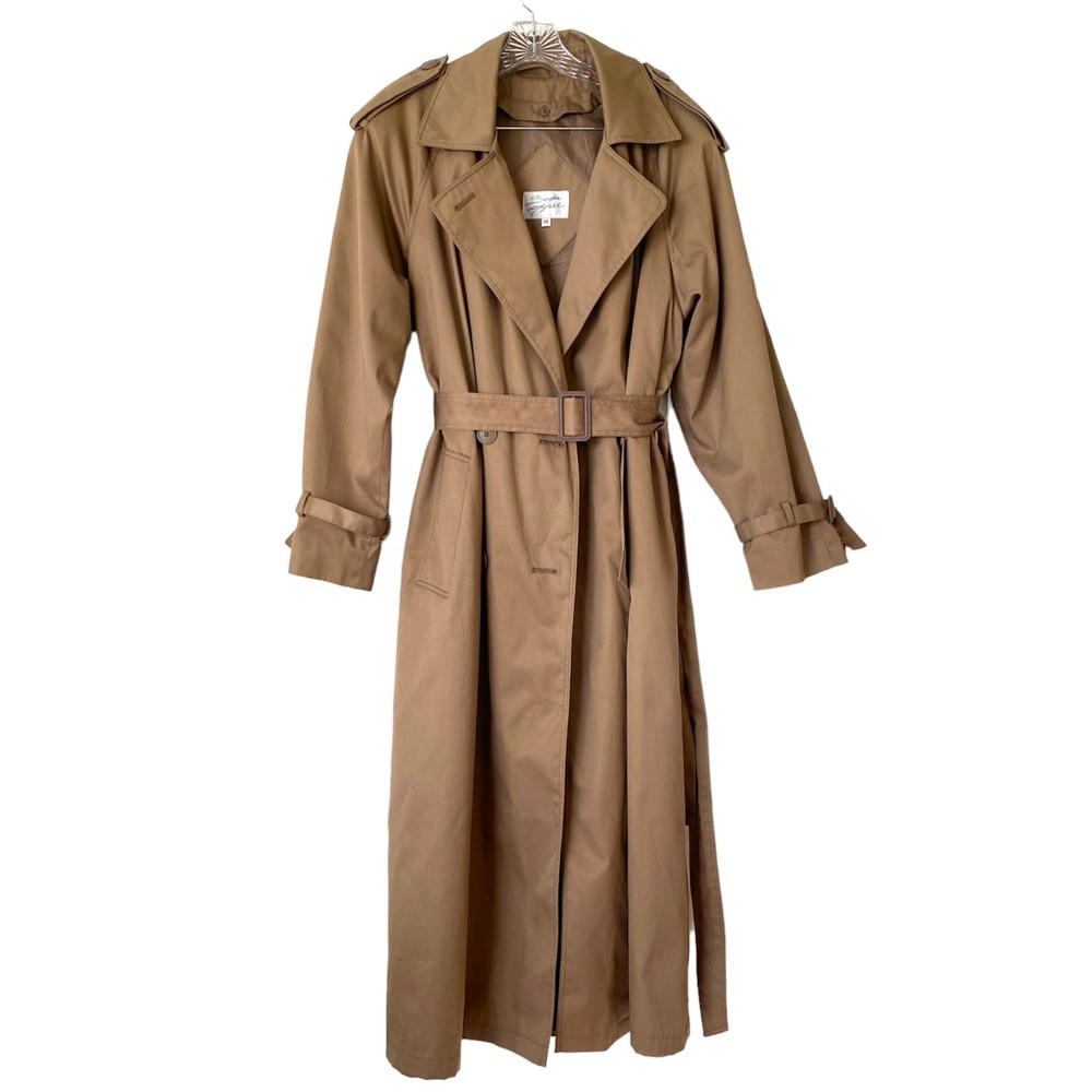 Saxton Hall Womens Long Trench Coat with Removable Liner Minimalist Classic Coat